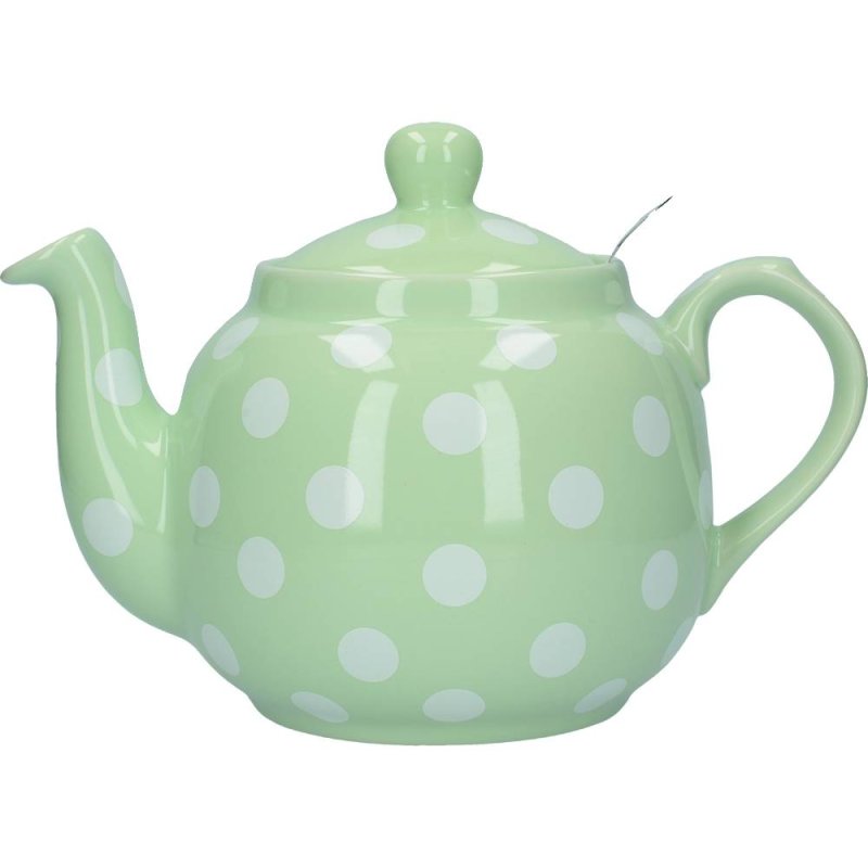 London Pottery Farmhouse Teapot 4 Cup Mint White Spot