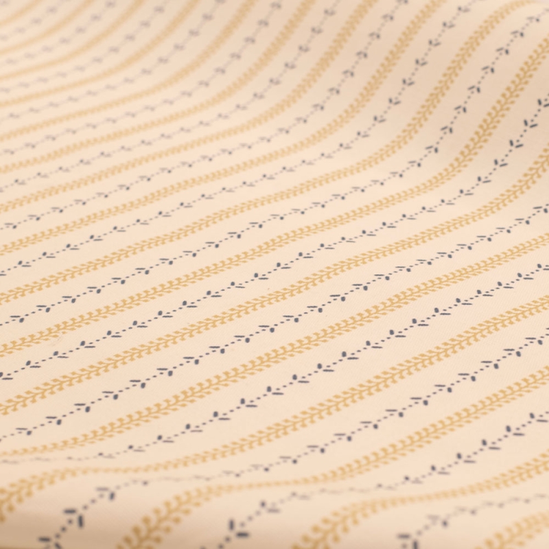 Selby Soft Gold Indigo Fabric