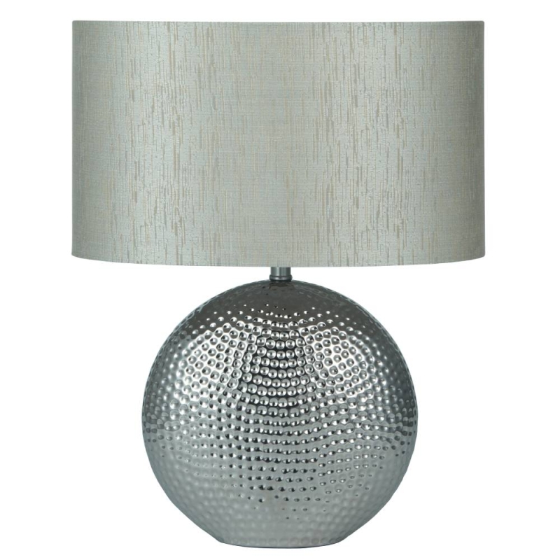 Silver Dot Textured Ceramic Table Lamp