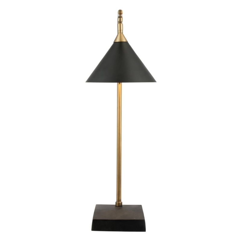 Matt Black and Antique Brass Table Lamp