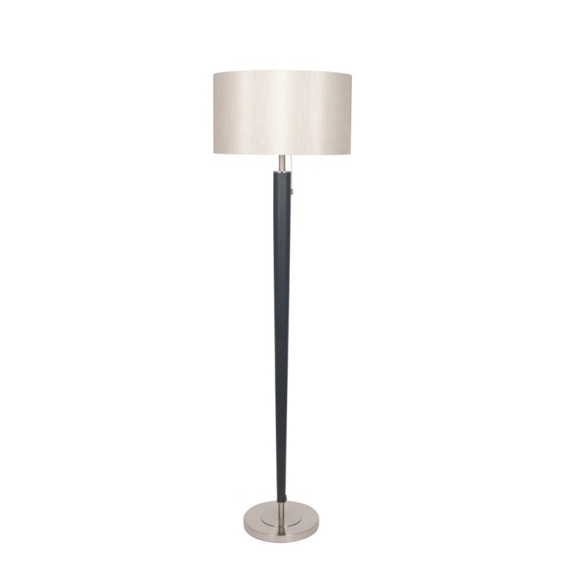 Brushed Silver and Matt Black Floor Lamp