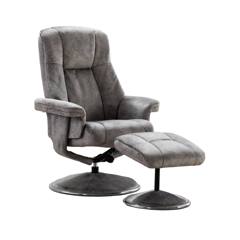 Denby Swivel Recliner Chair & Footstool - Elephant