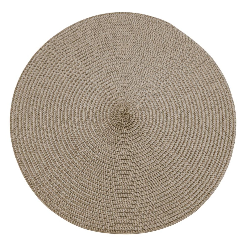 Walton & Co Circular Ribbed Placemat Truffle