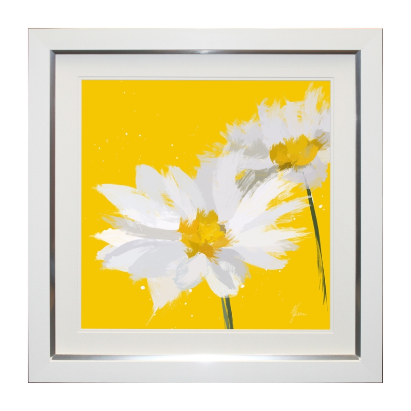Daisy On Yellow Framed Picture