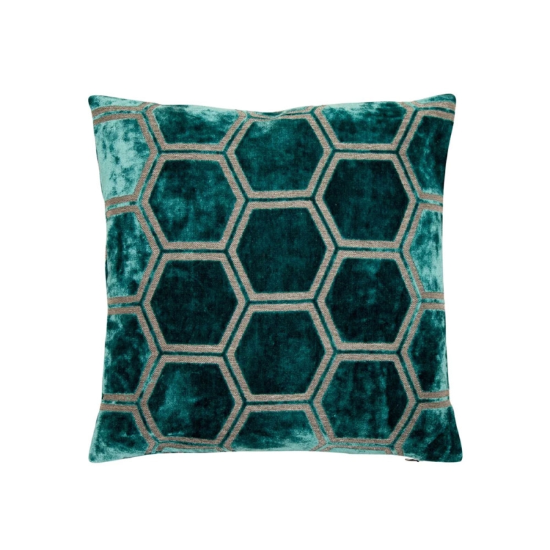 Ivor Velvet 43cm Cushion Teal