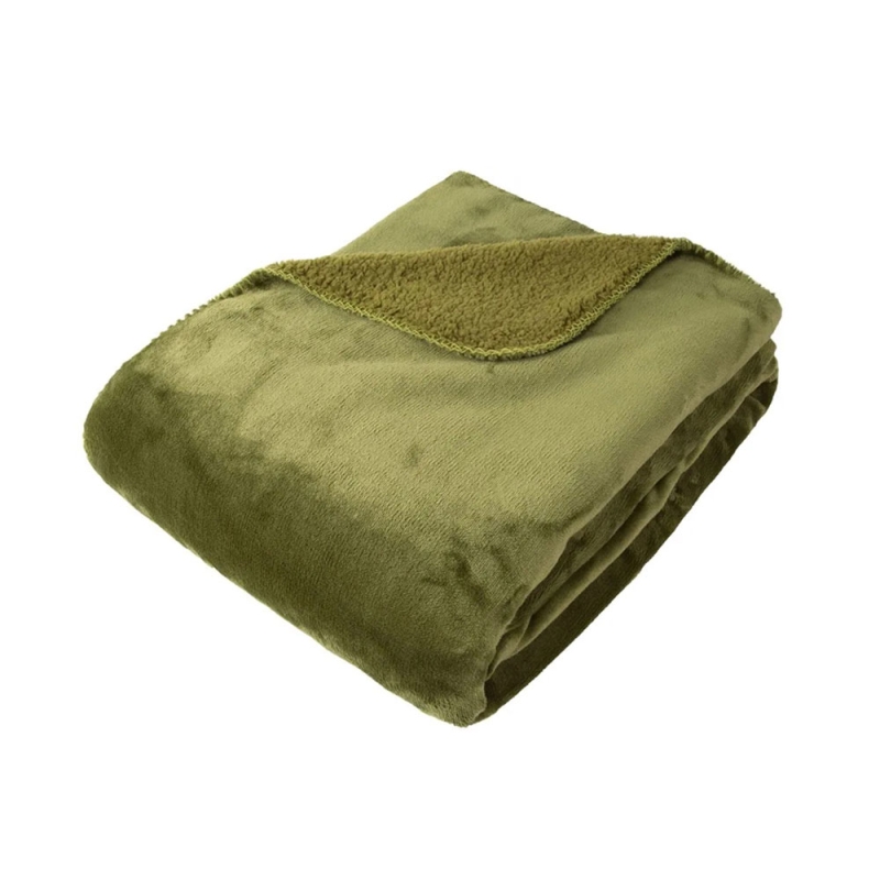 Cosy Soft Fleece Throw Olive