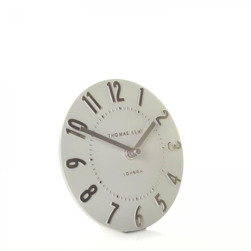 Thomas Keny Mulberry 6" Mantel Clock Silver Cloud