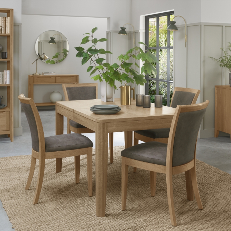 Charlie Extending Table 140-185cm & 4 Dining Chairs