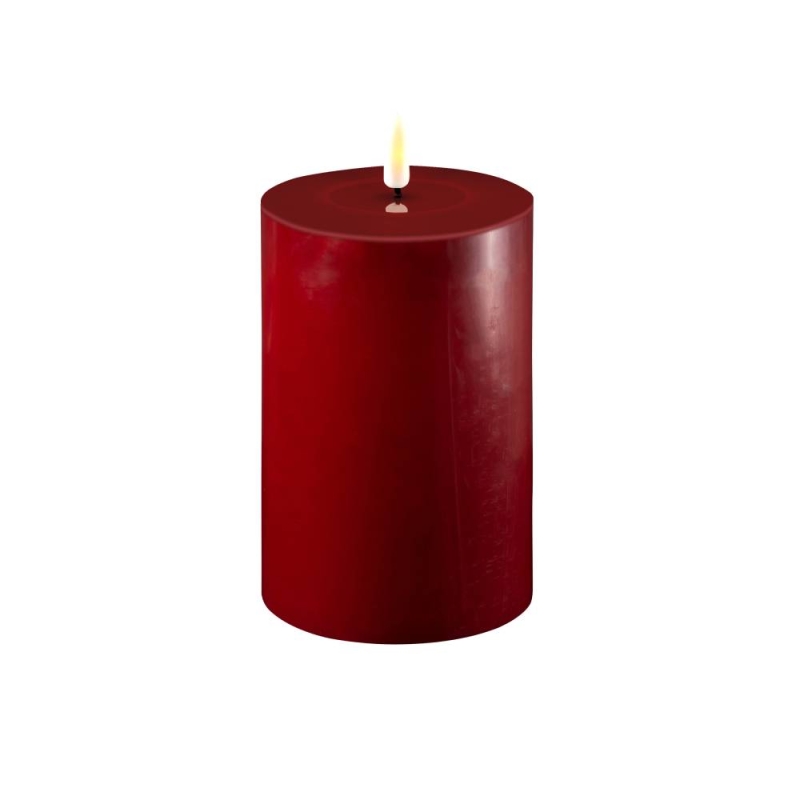 Deluxe Homeart Real Flame Led Candle Bordeaux -  10 x 15cm