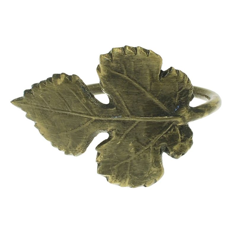 leaf napkin ring antique gold