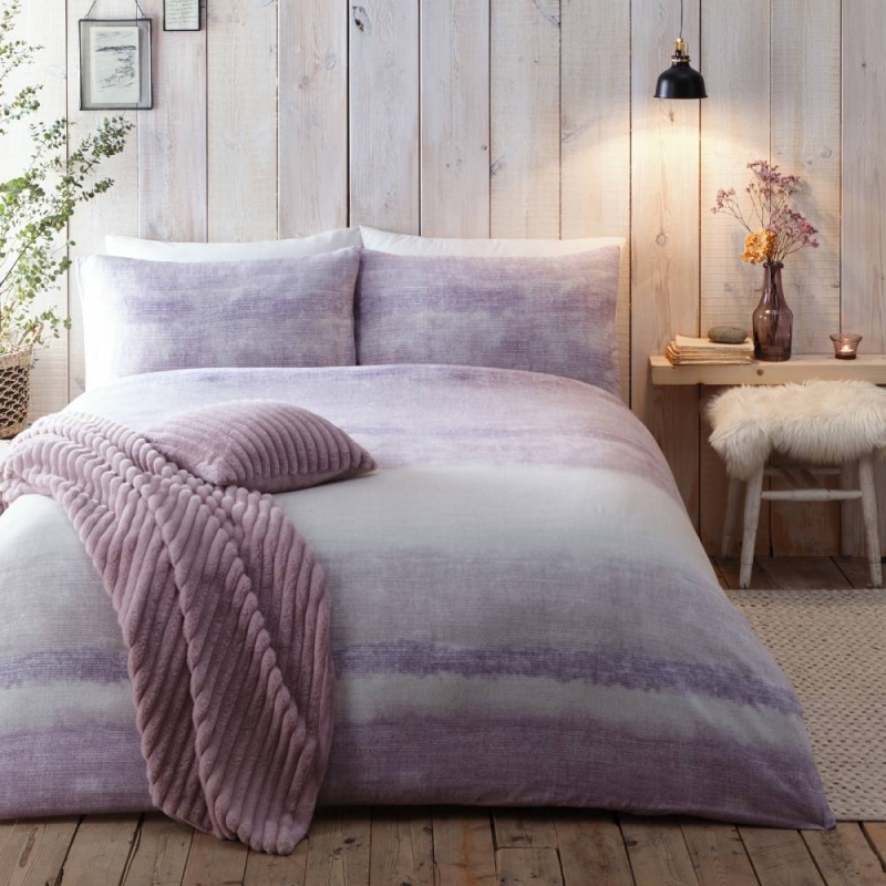 AppleTree Hygge Anson Stripe Duvet Set Mauve