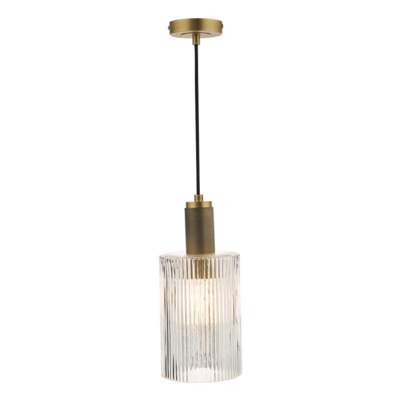 Nikolas Ribbed Pendant Brass