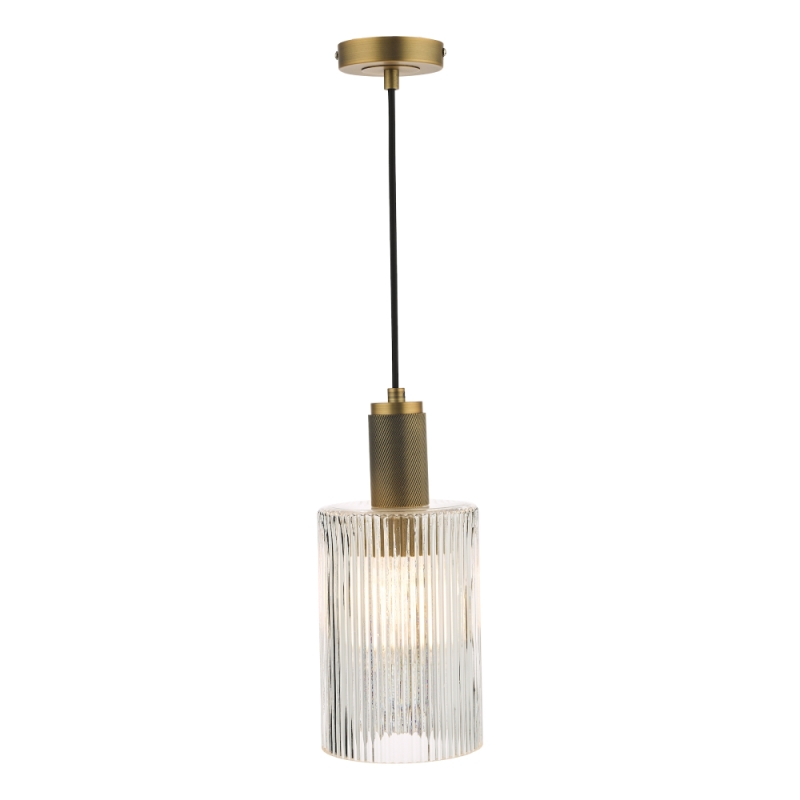 Nikolas Ribbed Pendant Brass