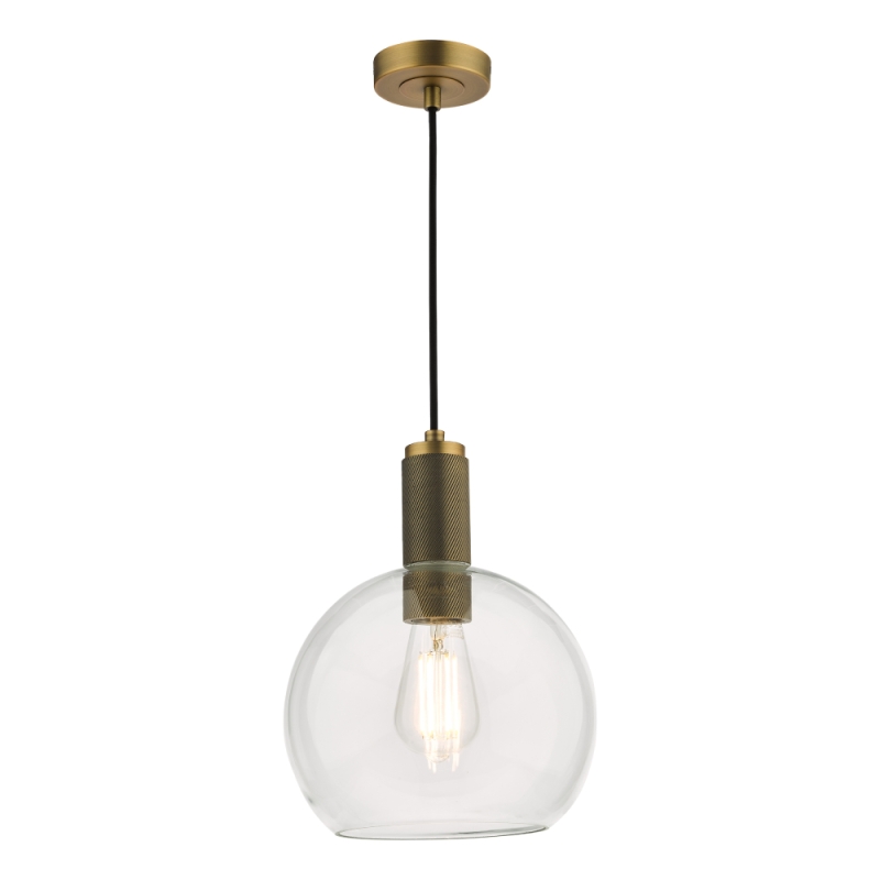 Nikolas Brass Pendant Round Clear