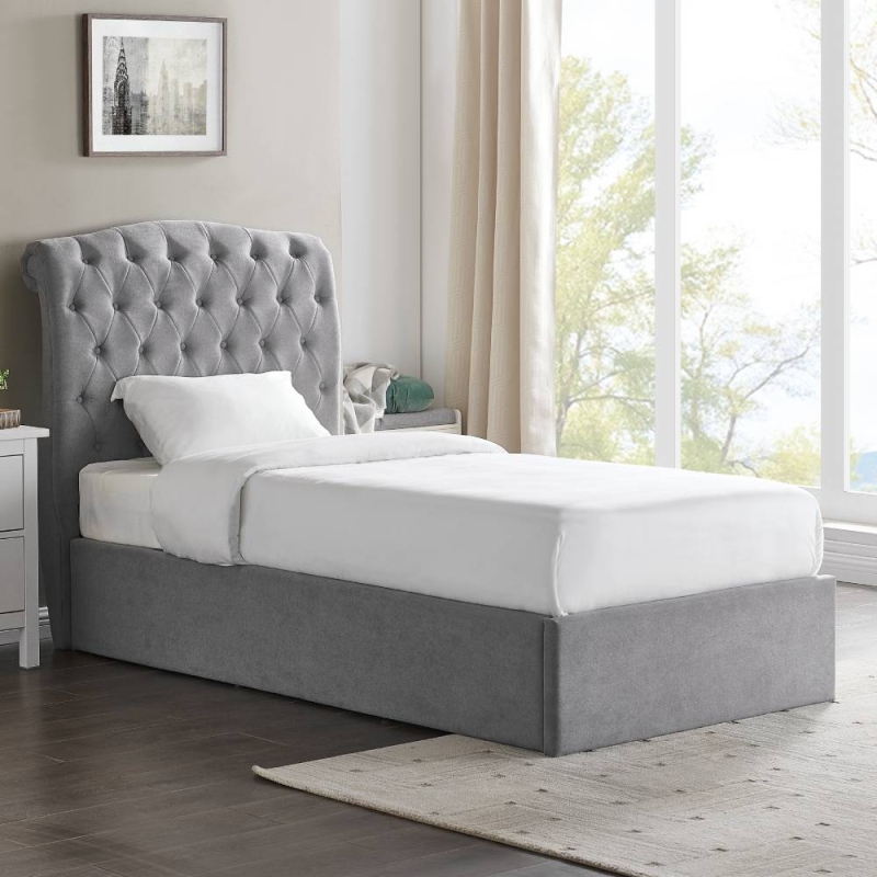 Rushbrooke Ottoman Bed Frame Light Grey