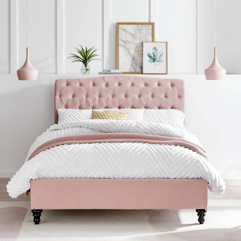 Rushbrooke Bed Frame Pink