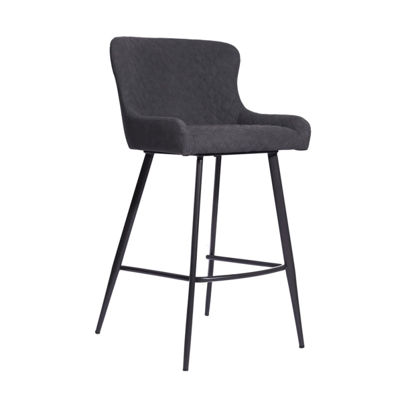 Archie Bar Stool Grey PU Leather