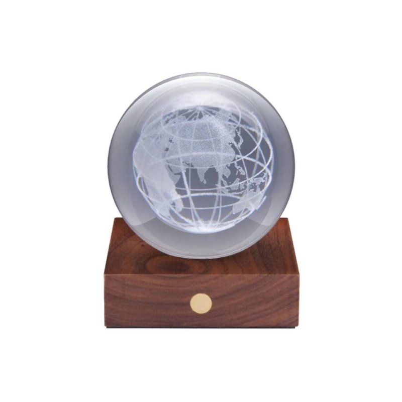 Amber Crystal Light 3D Laser World Globe