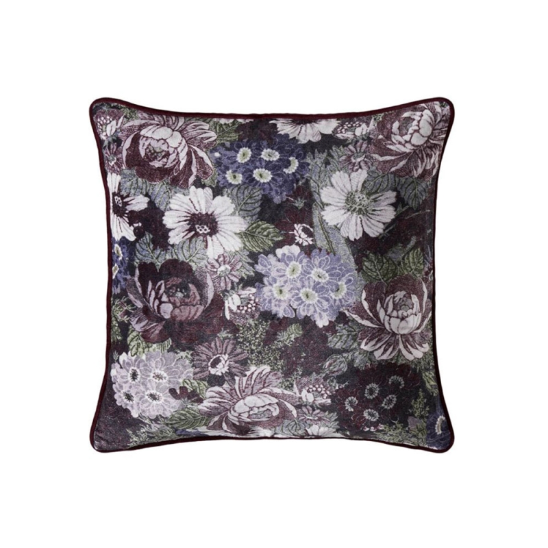 Honnigton Peonies 50cm Cushion Blackberry Purple