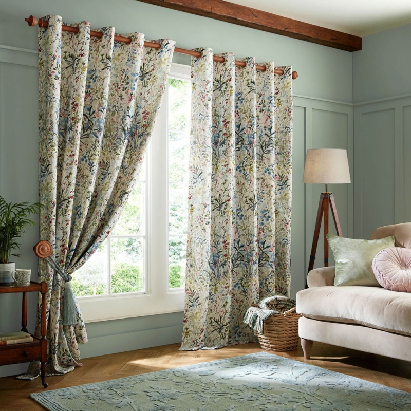 Laura Ashley Pointon Fields Readymade Curtains Multi