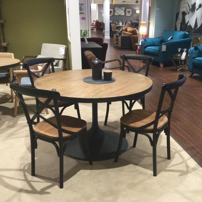 Gaston Round Dining Table 4 Chairs (Ipswich)