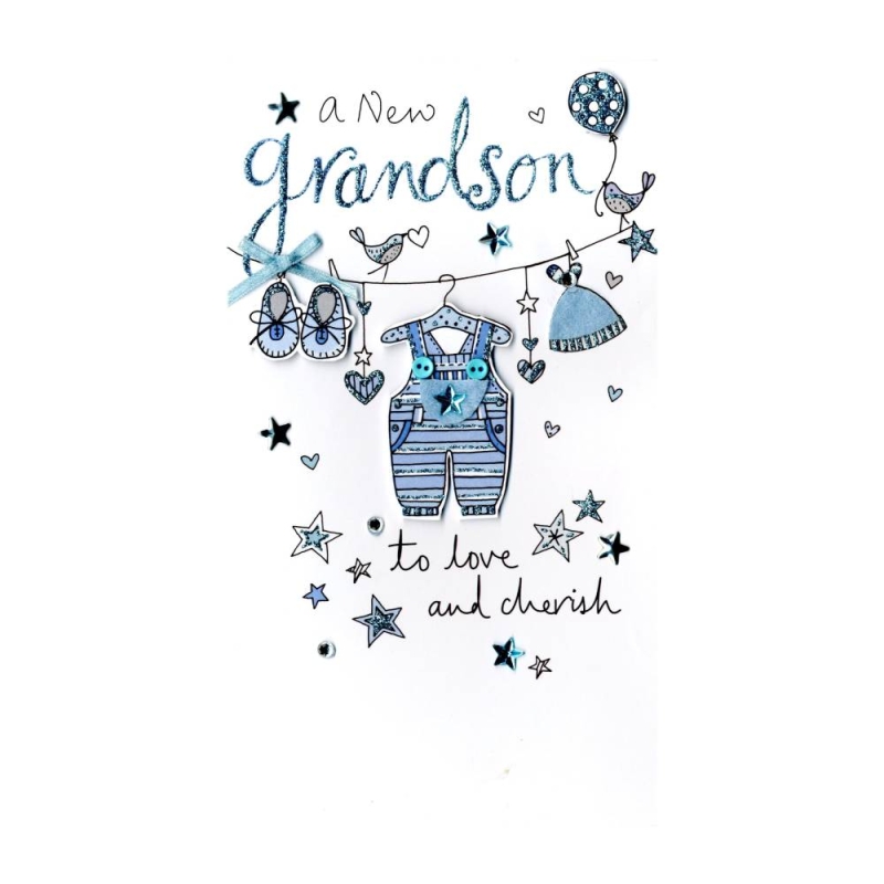 A New Grandson - Birth Card