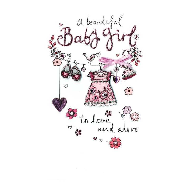 A Beautiful Baby Girl - Birth Card