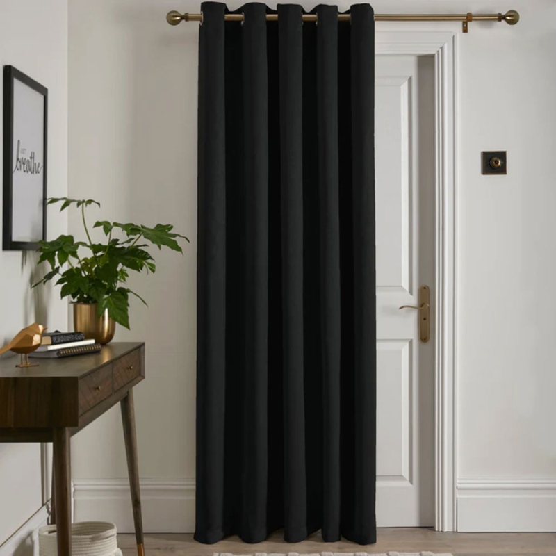 Strata Readymade Door Curtain Black