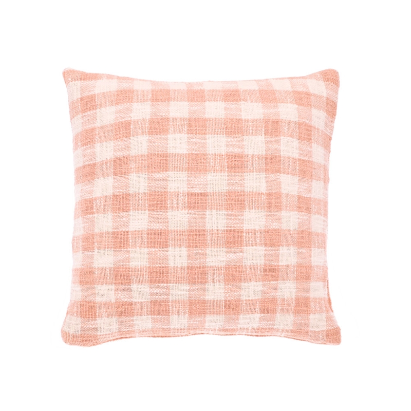 Gingham 43cm Cushion Blush