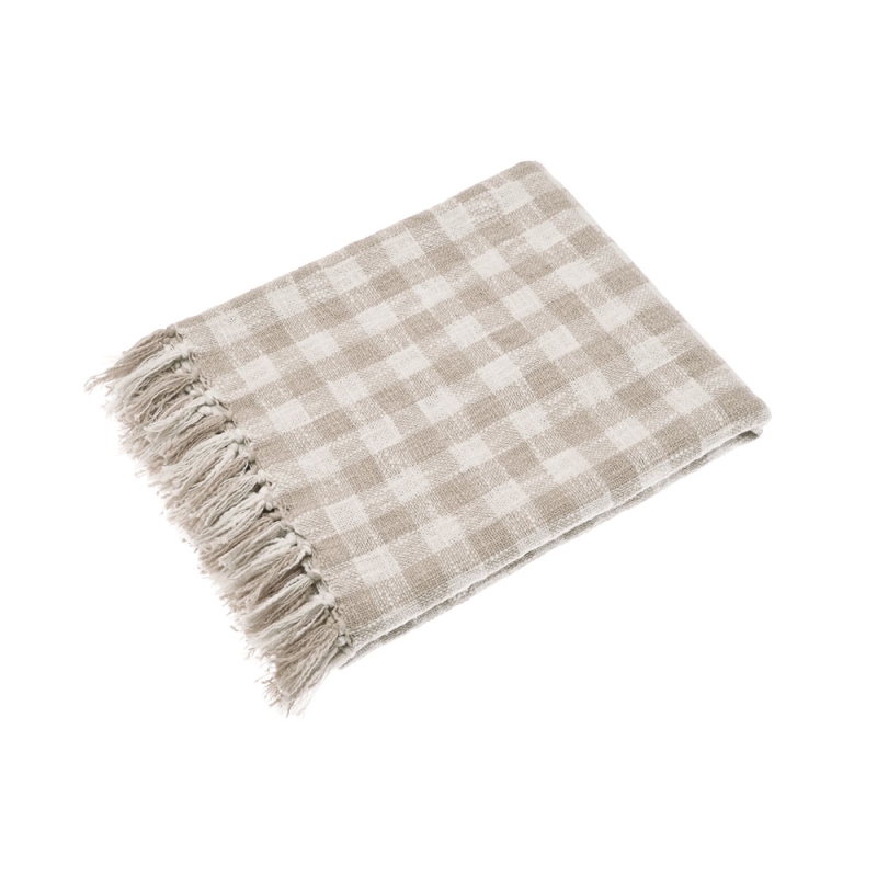 Gingham Throw Natural