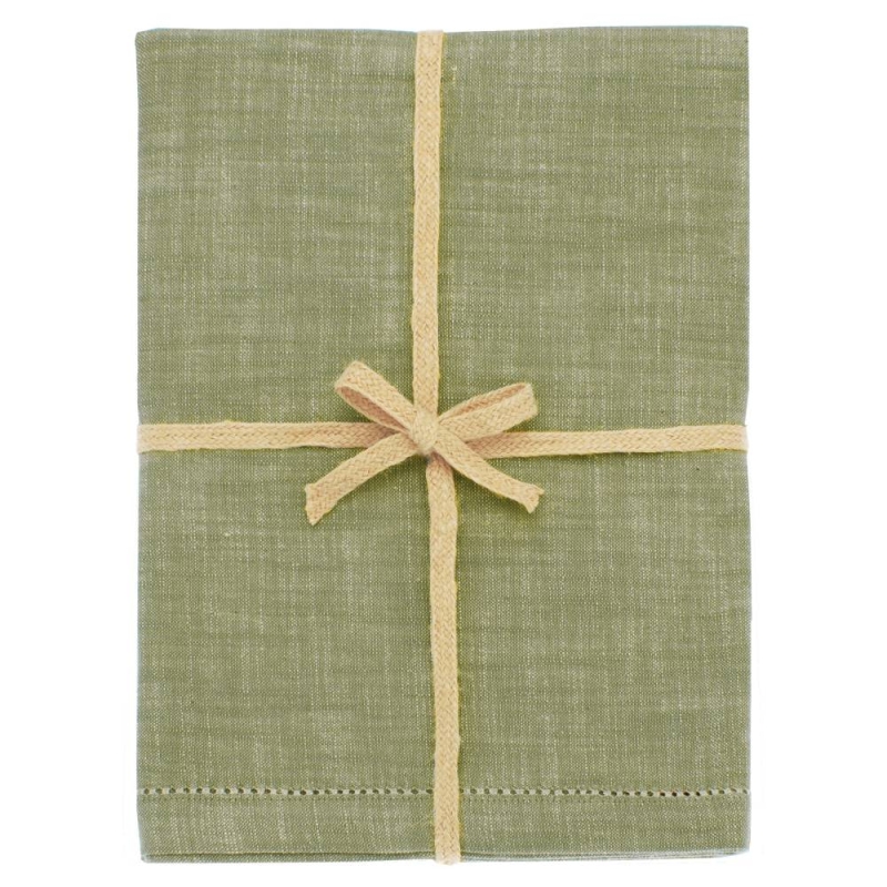 Walton & Co Chambray Tablecloth  Olive - 130 x 280cm 