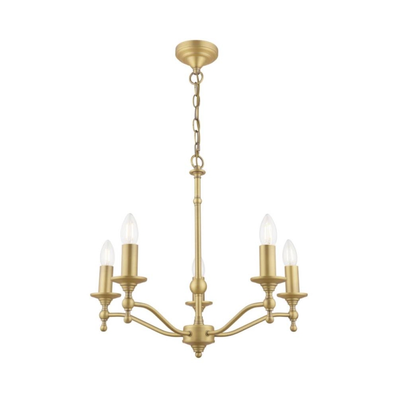 Laura Ashley Ludchurch 5 Light Pendant Matt Antique Brass