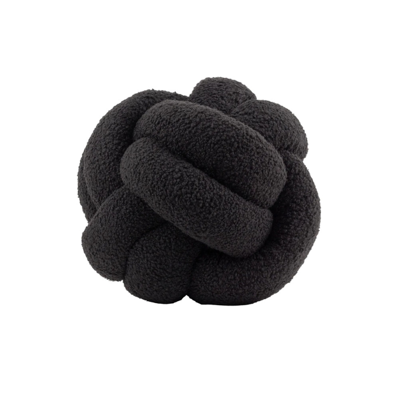 Boucle Knot Cushion Black