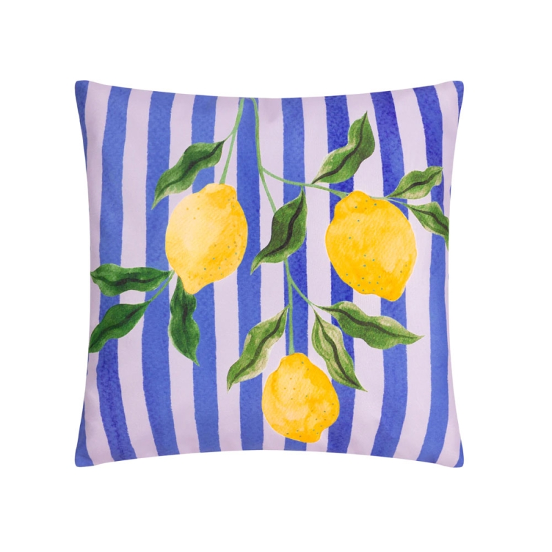 Lemons 43cm Outdoor Cushion Blue