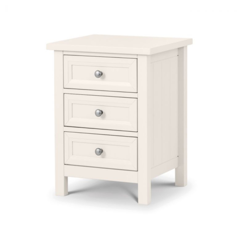 Marley 3 Drawer Bedside Surf White