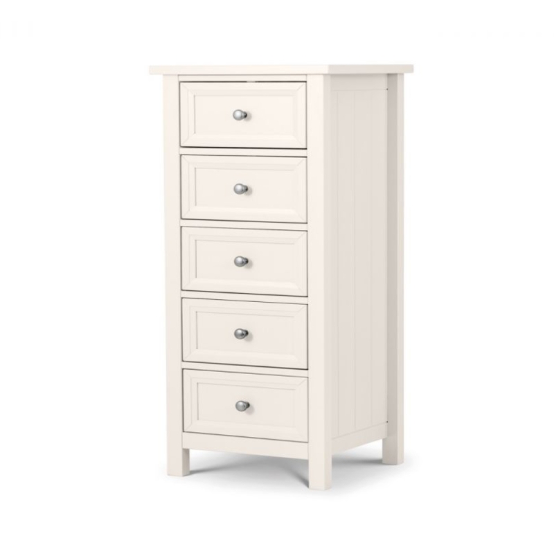 Marley 5 Drawer Tall Chest Surf White