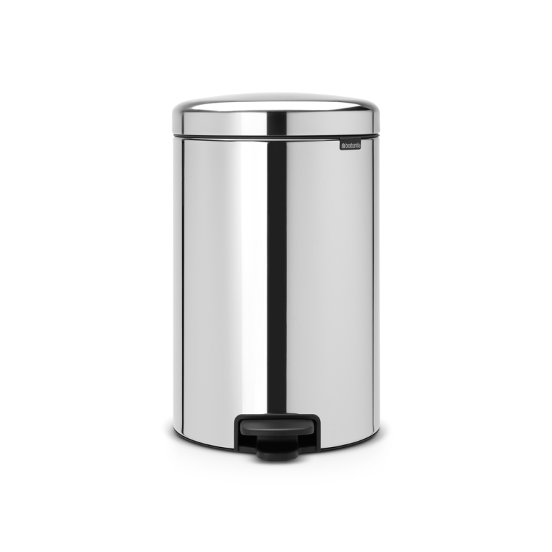 Brabantia Newlcon Pedal Bin 20L Plastic Bucket Brilliant Steel