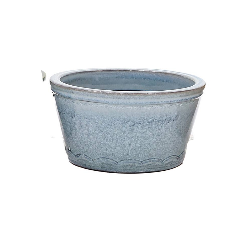 Clara Low Conical Pot - Blue
