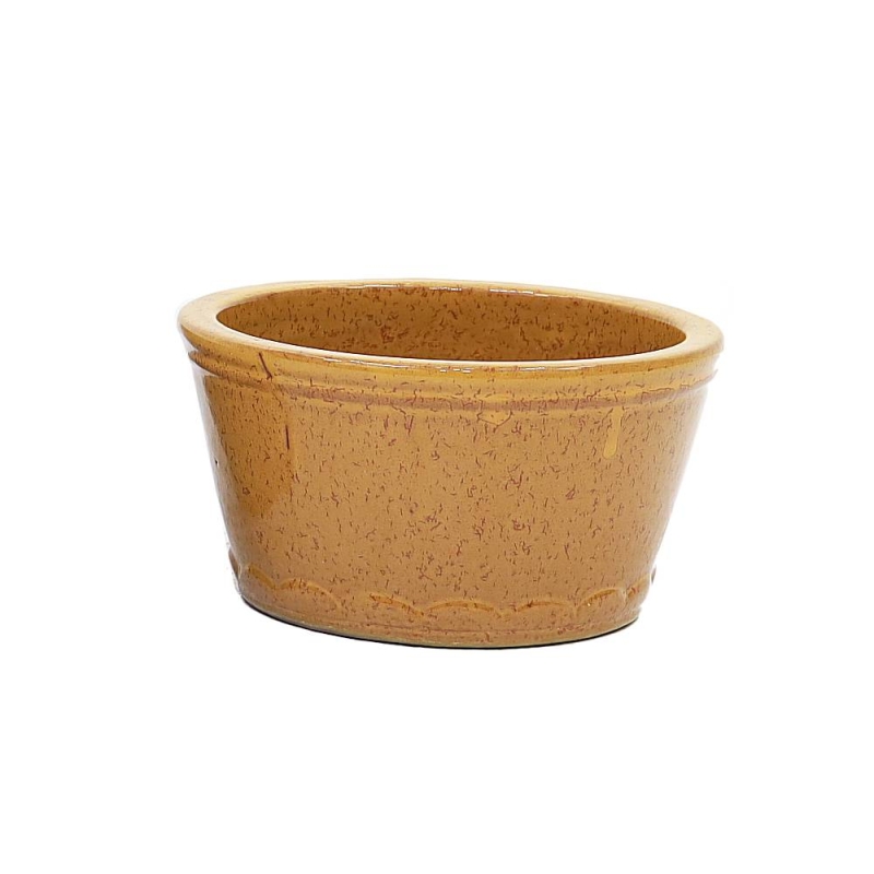 Clara Low Conical Pot - Orange 