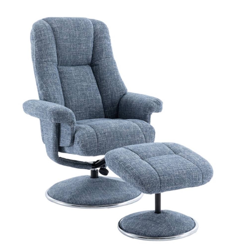 Denby Swivel Recliner Chair & Footstool Chacha Ocean