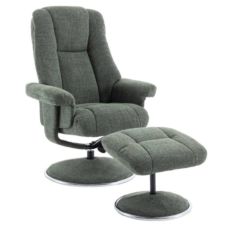 Denby Swivel Recliner Chair & Footstool Chacha Fern