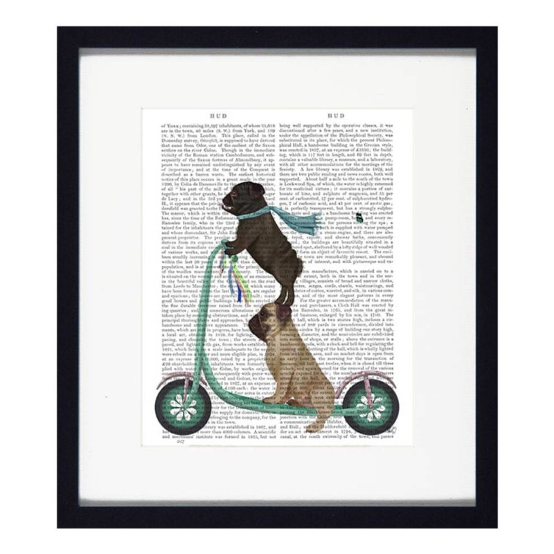 Dogs On Scooters ll Framed Print