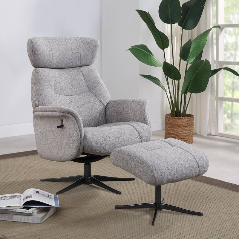 Melody Swivel Recliner & Footstool Casper