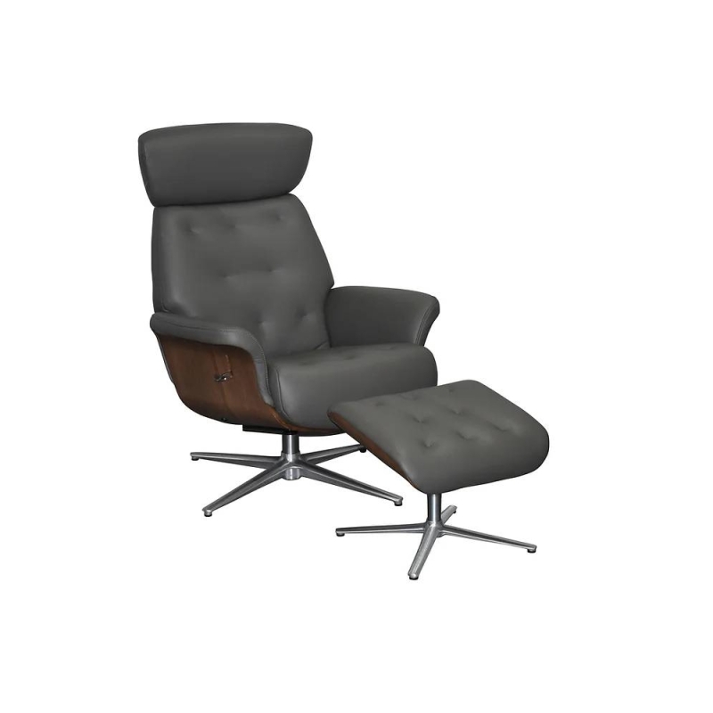 Norway Swivel Recliner Chair & Stool