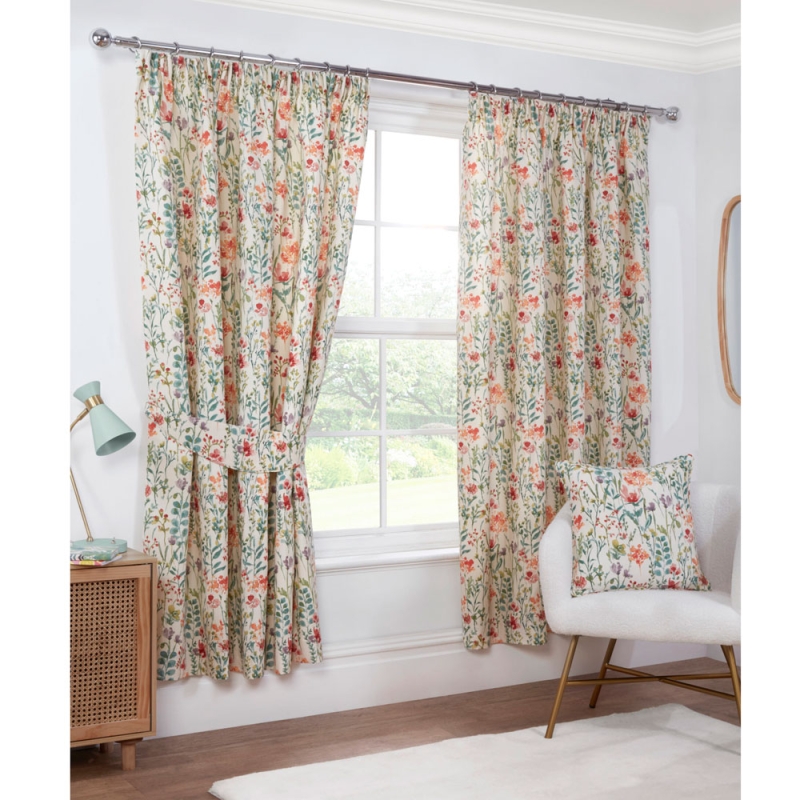 Amaryllis Pencil Headed Curtains Multi