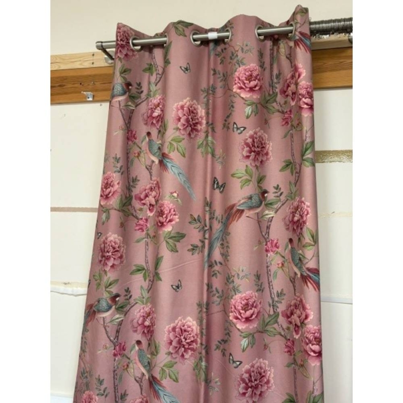 1 x Pair Eyelet Curtains Vintage Chinoiserie 230cm (Bury St Edmunds)