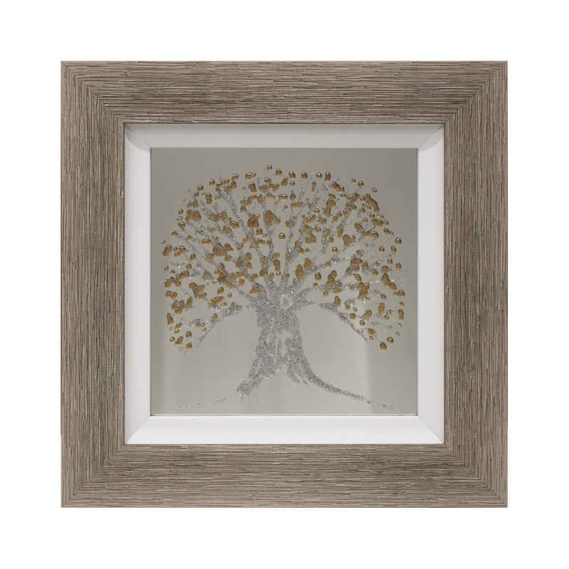 Small Tree Mirrow Liquid Art Framed Print