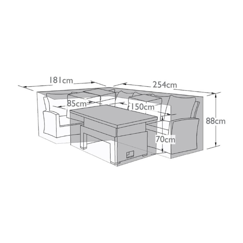 COV-LRG-CRN-DIN COVER FOR OXFORD LRG CORNER DINING SET W/ICE BUCKET, RISING TBL & 3 STOOLS