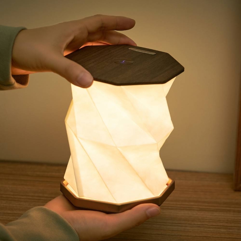 Twist Hexagon Lamp - Walnut