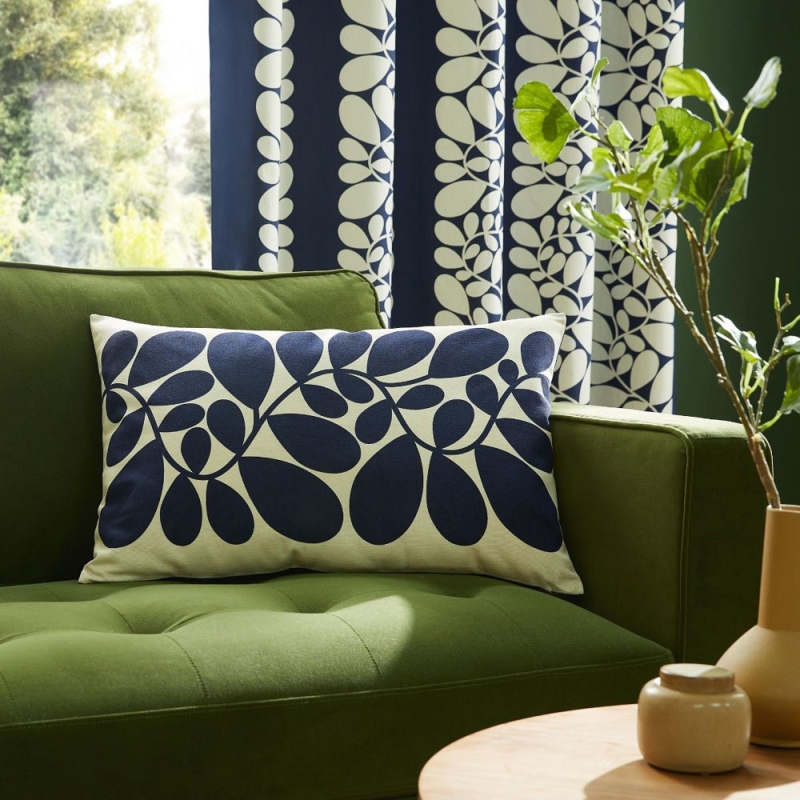 Orla Kiely Sycamore Cushion Space Blue/Olive